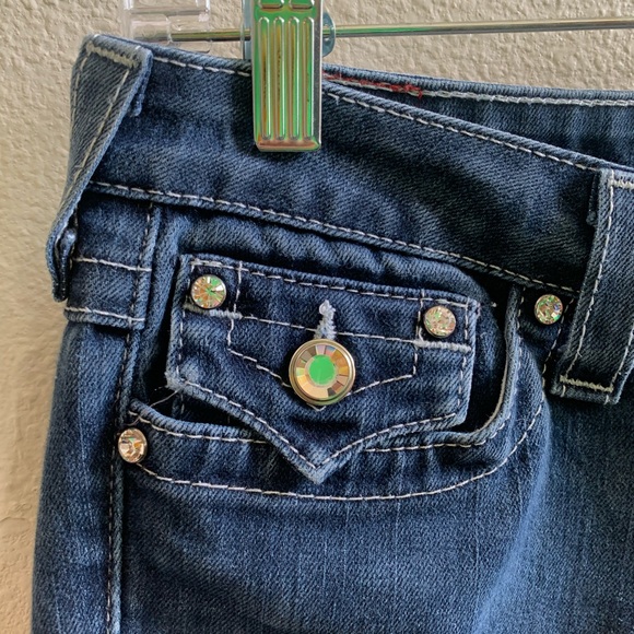 True Religion Disco J Cutoff jean shorts womens 28 - Picture 2 of 6